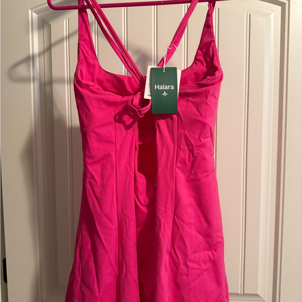 HALARA Hot Pink Tank Dress with shorts - Picture 3 of 10